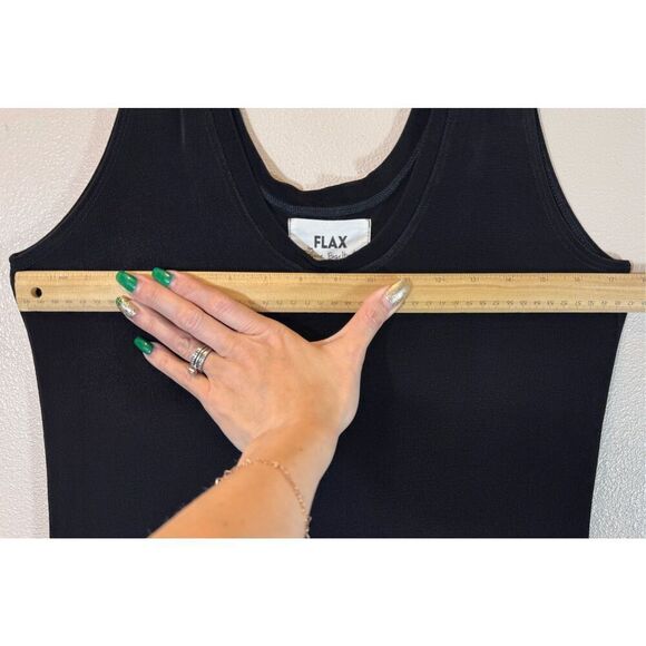 Flax by Jeanne Engelhart Scoop Neck Sleeveless Maxi Black Dress Women's Small - Picture 7 of 8